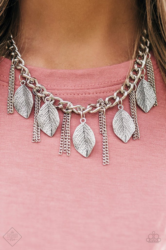 Serenely Sequoia -Silver Paparazzi Necklace