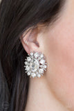 Serious Star Power - White Clip-on Paparazzi Earrings