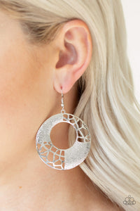 Shattered Shimmer - Silver Paparazzi Earrings