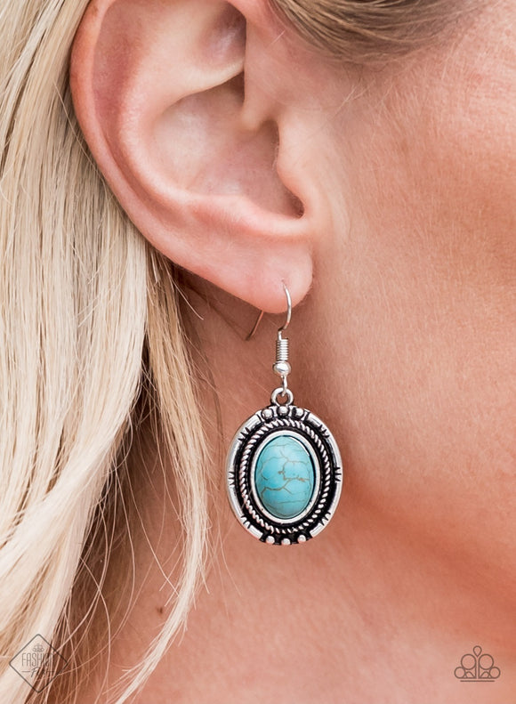 Shifting Sands - Blue Paparazzi Earrings