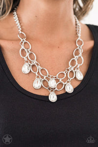 Show Stopping Shimmer - Blockbuster - White Paparazzi Necklace