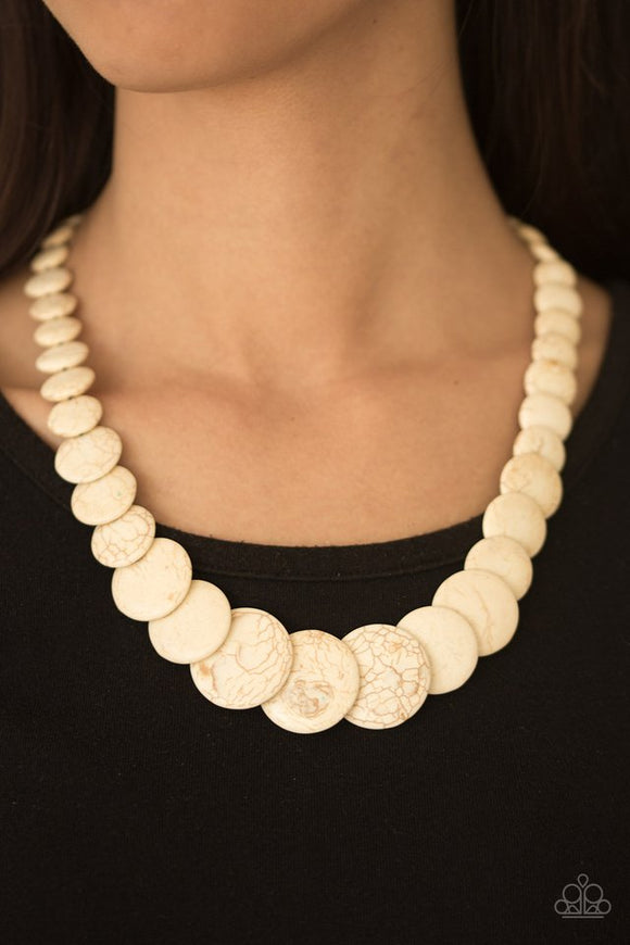 Sierra Mountains - White Paparazzi Necklace