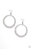 So Demanding - White Bling Paparazzi Earrings