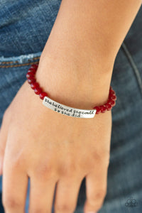 So She Did - Red Paparazzi Bracelet