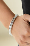 So She Did - White Paparazzi Bracelet