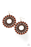 Solar Flare - Orange Paparazzi Earrings