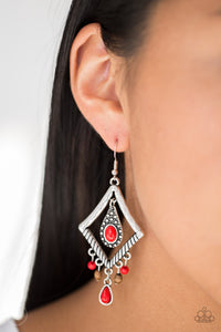 Southern Sunsets - Red Paparazzi Earrings