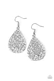 Sparkle Brighter - White Bling Paparazzi Earrings