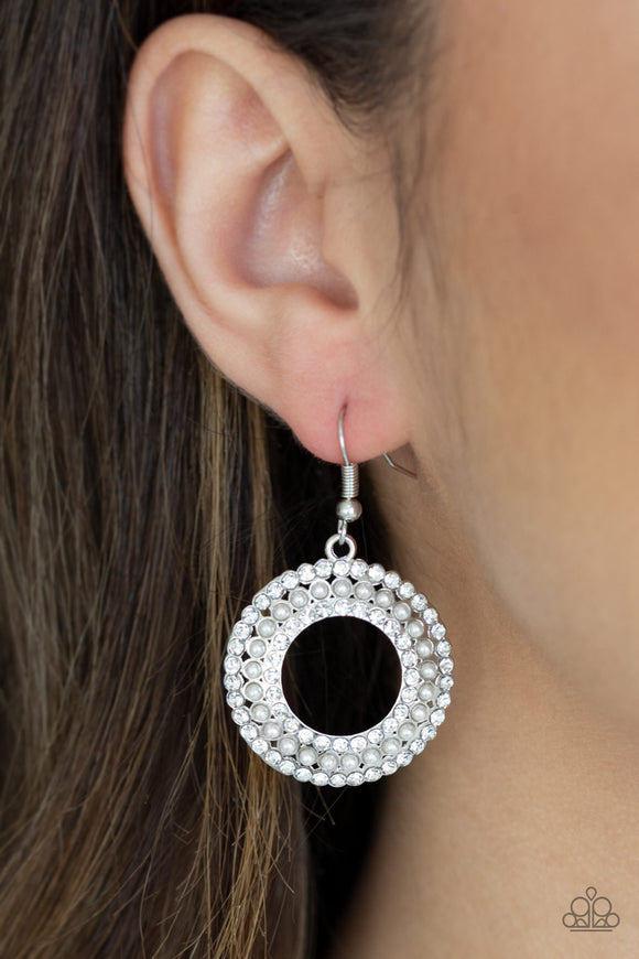 Sparkle Splurge - Silver Bling Paparazzi Earrings