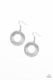 Sparkle Splurge - Silver Bling Paparazzi Earrings