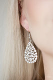 Sparkle Brighter - White Bling Paparazzi Earrings