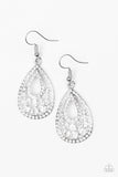 Sparkling Stardom - White Bling Paparazzi Earrings