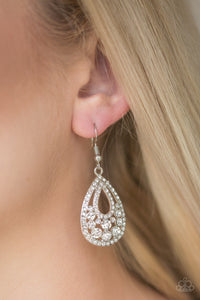 Sparkling Stardom - White Bling Paparazzi Earrings