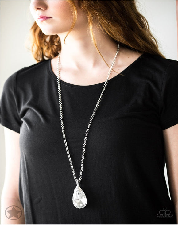 Spellbinding Sparkle White - Blockbuster - Silver Paparazzi Necklace