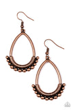 Steal The Thunder - Copper Paparazzi Earrings