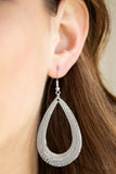 Straight Up Shimmer - Silver Paparazzi Earrings