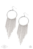 Streamlined Shimmer- White Bling Paparazzi Earrings