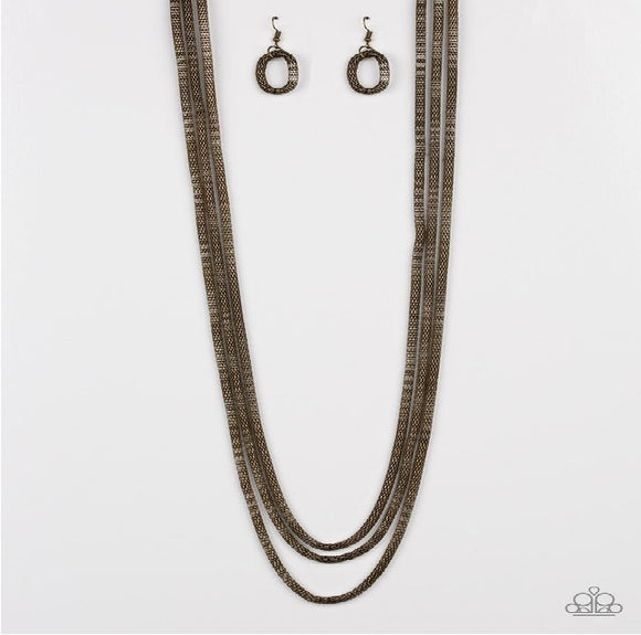 Street Sweep - Brass Paparazzi Necklace