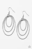 Strike Three - Silver Paparazzi Earrings