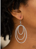 Strike Three - Silver Paparazzi Earrings