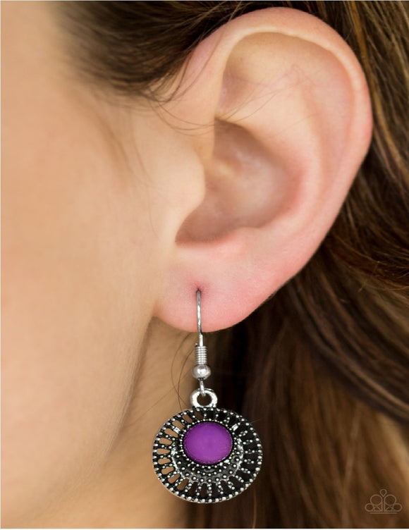 Stylishly Saharan - Purple Paparazzi Earrings