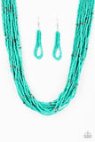 Summer Samba - Blue Seed Bead Paparazzi Necklace