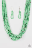 Summer Samba - Green Seed Bead Paparazzi Necklace