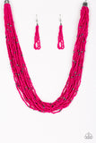 Summer Samba - Pink Seed Bead Paparazzi Necklace