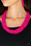 Summer Samba - Pink Seed Bead Paparazzi Necklace