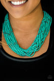 Summer Samba - Blue Seed Bead Paparazzi Necklace