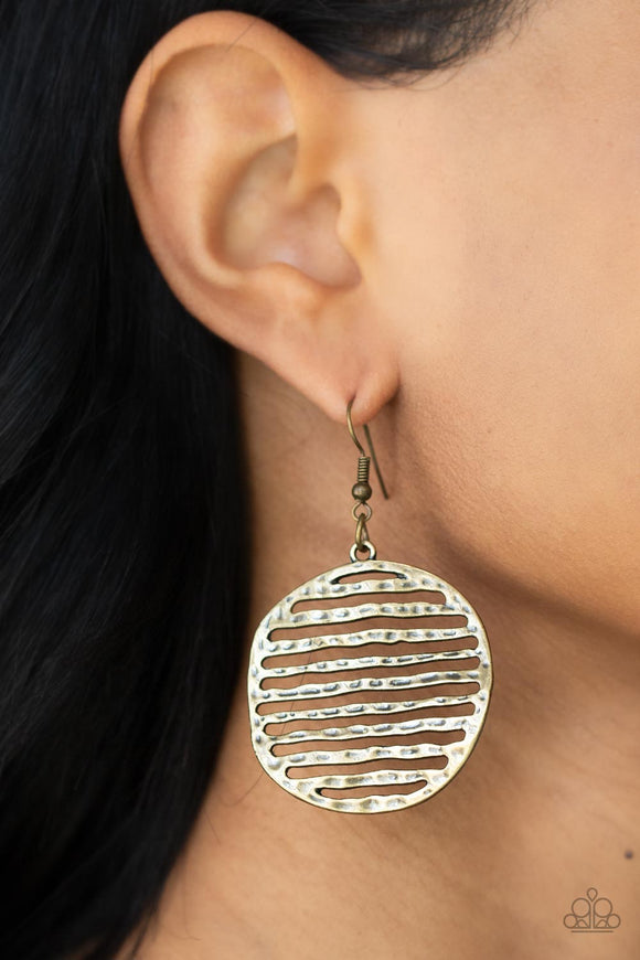 Sunrise Stunner - Brass Paparazzi Earrings