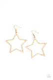 Supernova Sparkle - Gold Paparazzi Earrings