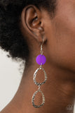 Surfside Shimmer - Purple Paparazzi Earrings