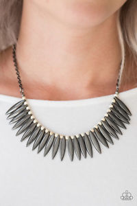 Tameless Tigress - Gunmetal Paparazzi Necklace