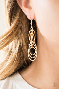 Tangle Tango - Gold Paparazzi Earrings