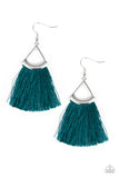 Tassel Tuesdays - Blue Fringe Paparazzi Earrings