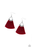 Tassel Tuesdays - Red Fringe Paparazzi Earrings