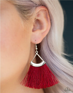 Tassel Tuesdays - Red Fringe Paparazzi Earrings