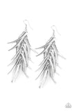 Tasseled Talons - Silver Paparazzi Earrings