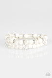 Teasingly Tinseltown - White Paparazzi Bracelet