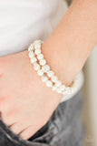 Teasingly Tinseltown - White Paparazzi Bracelet