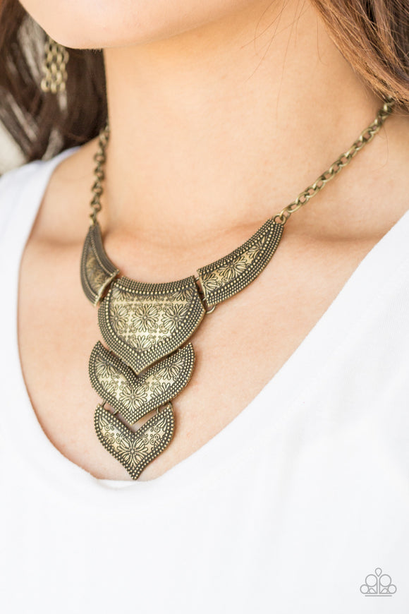 Texas Temptress - Brass Paparazzi Necklace