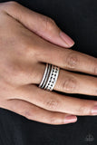 Textile Tease - Silver Paparazzi Ring