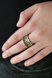 Textile Tease - Brass Paparazzi Ring