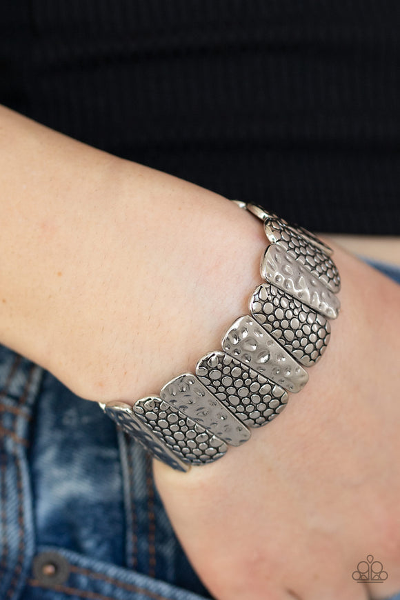 Texture Takedown - Silver Paparazzi Bracelet