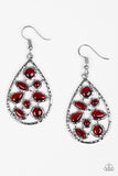 That Thing You Dew - Red Paparazzi Earrings