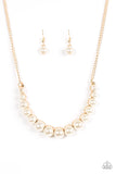 The Fashion Show Must Go On Pearls - Gold Paparazzi Necklace