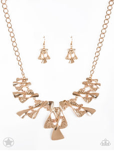 The Sands of Time - Blockbuster - Gold Paparazzi Necklace