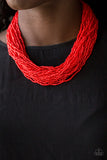 The Show Must Congo On - Red Seed Bead Paparazzi Necklace