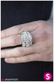 The Millionaires Club - Blockbuster - White Bling Paparazzi Ring